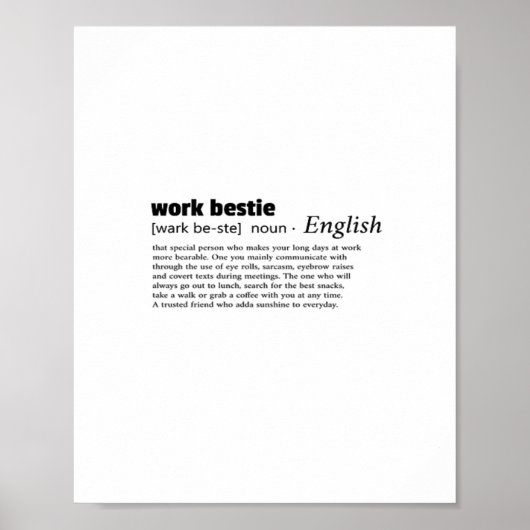 Werk Bestie Classic Chill Poster (Voorkant)