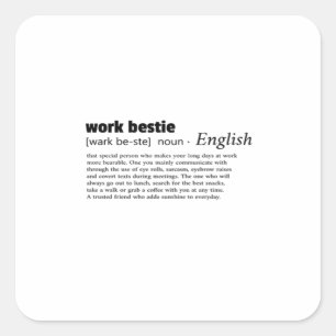 Werk Bestie Classic Chill Vierkante Sticker