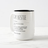 Werk Bestie Definitie Grappig Aangepaste Naam & Fo Tweekleurige Koffiemok (Voorkant links)