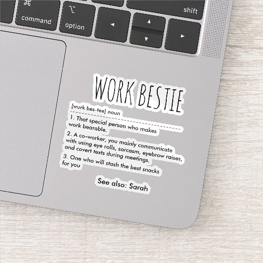 Werk Bestie Definitie Grappig Aangepaste Naam Sticker (Detail)