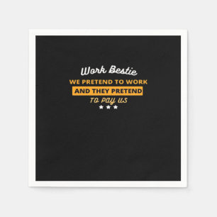 Werk Bestie Grappige Collega Quote Classic Servet