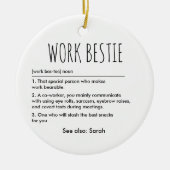 Werk Bestie Grappige Definitie Aangepaste Naam Keramisch Ornament (Voorkant)