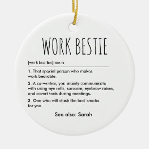 Werk Bestie Grappige Definitie Aangepaste Naam Keramisch Ornament