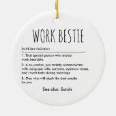 Werk Bestie Grappige Definitie Aangepaste Naam Keramisch Ornament (Achterkant)