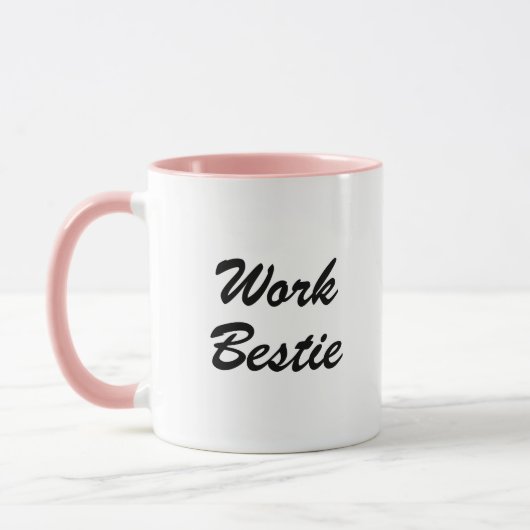 Werk Bestie Leuk Collega Typografie Koffie Mok (Links)