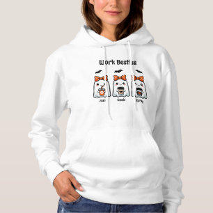 Werk Besties Halloween geesten met koffie op maat Hoodie