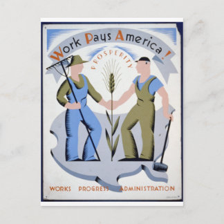 Werk betaalt Amerika Briefkaart