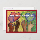 Werk Dank Je Hartjes Kunst Ansihtkaart Briefkaart (Voorkant / Achterkant)