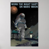 WERK DE NACHTSHIFT OP MARS' MOON NASA Explorers Poster (Voorkant)