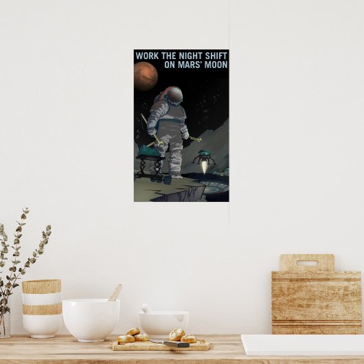 WERK DE NACHTSHIFT OP MARS' MOON NASA Explorers Poster (Keuken)