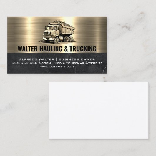 Werk Dump Truck | Bouw Visitekaartje (Voorkant / Achterkant)