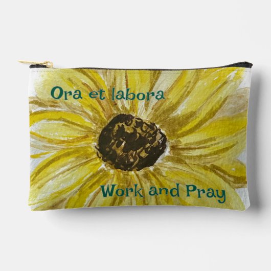 Werk en bid Zonnebloem Print Cut Zipper Bag Etui (Voorkant)