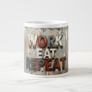 Werk eten herhaal grote koffiekop