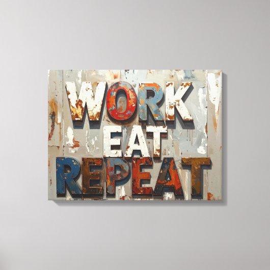 Werk eten herhalen canvas afdruk (Voorkant)