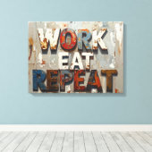 Werk eten herhalen canvas afdruk (Insitu (Houten vloer))