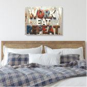 Werk eten herhalen canvas afdruk (Insitu (Slaapkamer))