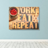 Werk eten herhalen canvas afdruk (Insitu (Houten vloer))