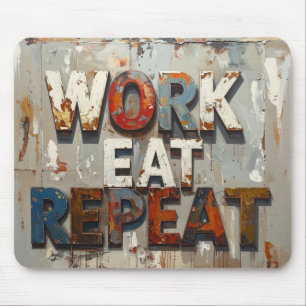 Werk eten herhalen muismat