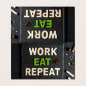 Werk eten herhalen visitekaartje (Buitenkant ongevouwen)