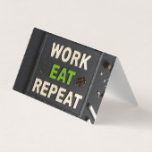 Werk eten herhalen visitekaartje (Achterkant)