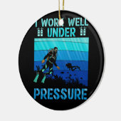 Werk goed onder druk duiken oceaanduiker keramisch ornament (Links)