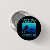 Werk goed onder druk duiken oceaanduiker ronde button 3,2 cm (Voorkant /achterkant)