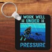 Werk goed onder druk duiken oceaanduiker sleutelhanger (Voorkant)