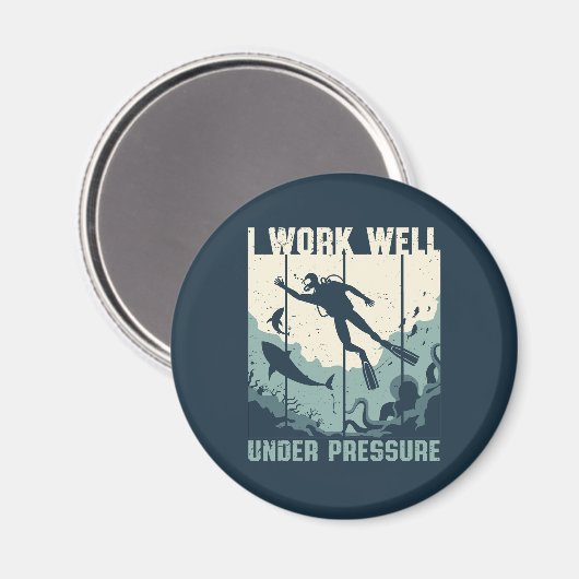 Werk goed onder druk Funny Scuba Diving Puns Magneet (Voorkant / Achterkant)