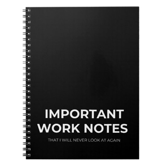 Werk Grappig Gezegde Notitieboek (Voorkant)