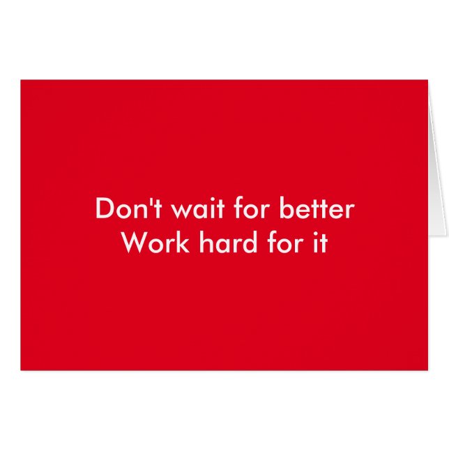 Werk hard (Voorkant Horizontaal)