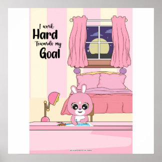 werk hard aan doelen Muurkunst Poster