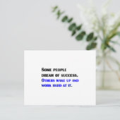 Werk hard bij succes briefkaart (Staand voorkant)