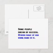 Werk hard bij succes briefkaart (Voorkant / Achterkant)