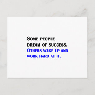 Werk hard bij succes briefkaart
