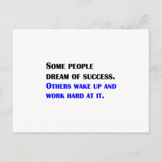 Werk hard bij succes briefkaart
