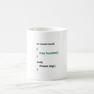 Werk hard, blijf nederig, droom groot Motivatie Koffiemok