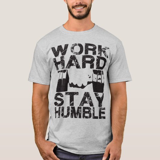 Werk hard Blijf nederig - Dumbbell T-shirt (Voorkant)