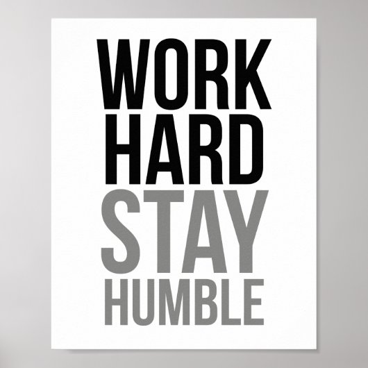 Werk hard, blijf nederig poster (Voorkant)