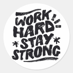 Werk Hard Blijf Sterk Lady Boss Doorzettingsvermog Ronde Sticker