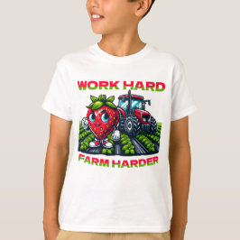 Werk hard, Boerderij harder Funny Tractor T-shirt