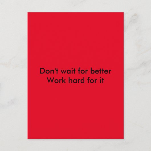 Werk hard briefkaart (Voorkant)