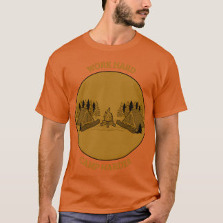 Werk Hard Camp Harder Camping jongen T-shirt
