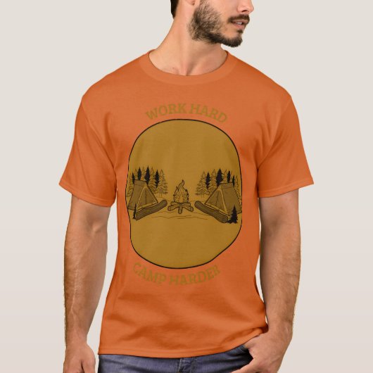 Werk Hard Camp Harder Camping jongen T-shirt (Voorkant)