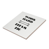 WERK HARD DROOM BIG Quote Tekst Zwart-wit Tegeltje (Zijkant)