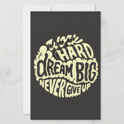 Werk hard droom groot briefpapier (Voorkant)