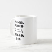 Werk Hard Droom Groot Koffiemok (Voorkant links)