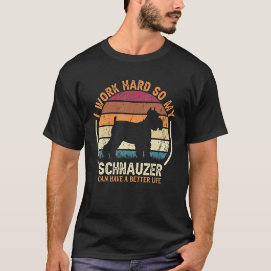 Werk hard, dus hond heeft het leven Retro Schnauze T-shirt (Voorkant)