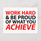 Werk hard en ben trots op wat je bereikt hebt briefkaart (Voorkant)