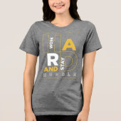 Werk hard en blijf nederig Tri-Blend shirt (Voorkant)