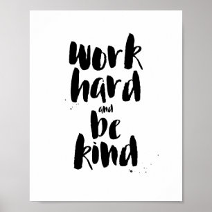 Werk hard en maak Motivatie prijsopgave afdrukken Poster